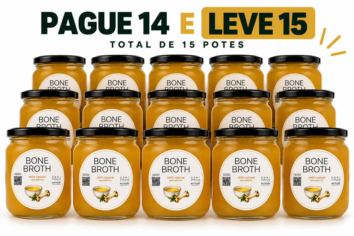 Caldo de Ossos de Frango | Kit 14 Potes - Ganhe 1 pote grátis!