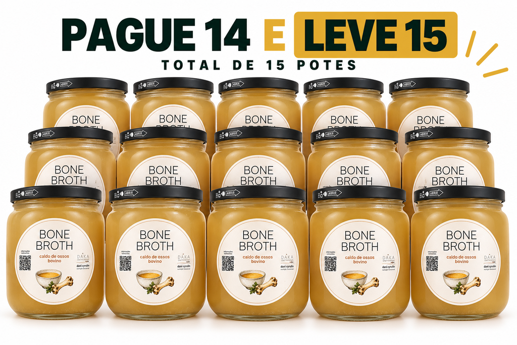 Caldo de Ossos Bovino | Kit 14 Potes - Ganhe 1 pote grátis!